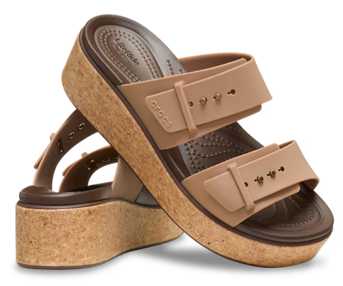 Brooklyn Schnalle Low Wedge Cork Sandale