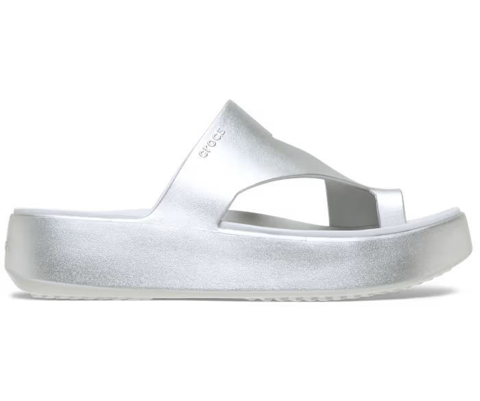 Getaway Platform Toe Loop Metallic Sandale