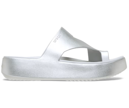 Getaway Platform Toe Loop Metallic Sandale