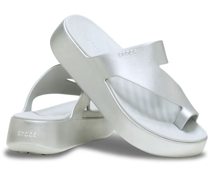 Getaway Platform Toe Loop Metallic Sandale