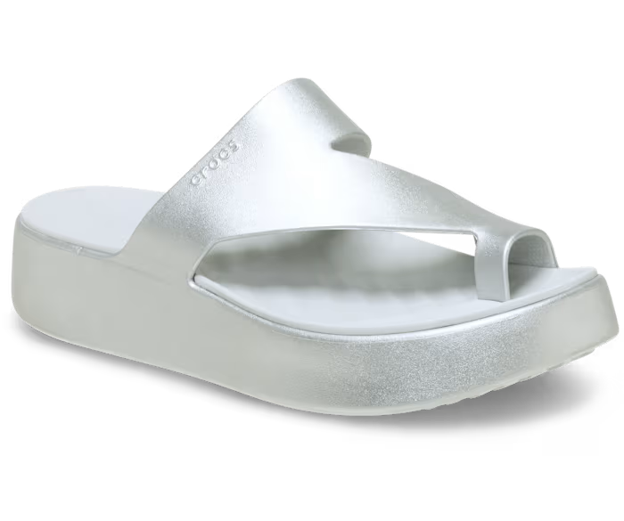Getaway Platform Toe Loop Metallic Sandale