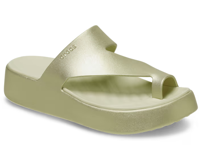 Getaway Platform Toe Loop Metallic Sandale