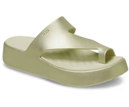 Getaway Platform Toe Loop Metallic Sandale