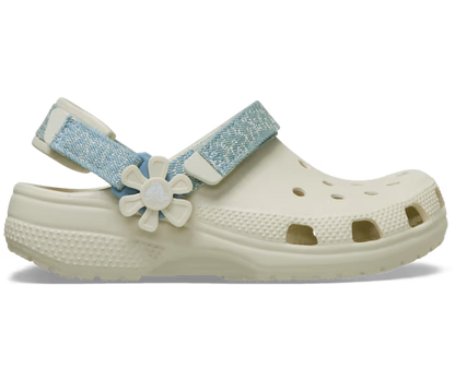 Kinder’ Classic Denim Blume verstellbar Backstrap Clog