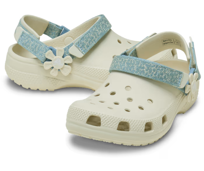 Kinder’ Classic Denim Blume verstellbar Backstrap Clog