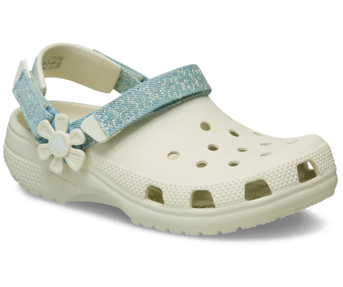 Kinder’ Classic Denim Blume verstellbar Backstrap Clog