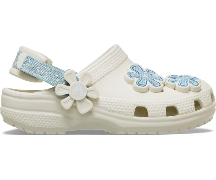 Kleinkind Classic Denim Blume verstellbar Backstrap Clog