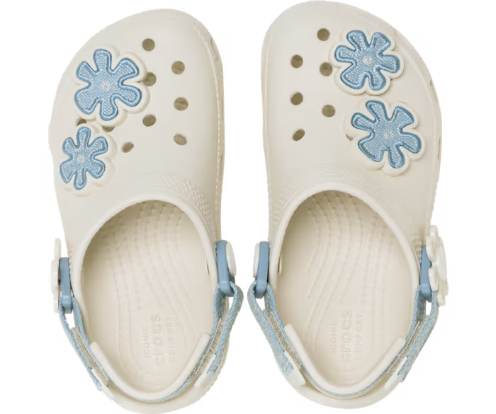 Kleinkind Classic Denim Blume verstellbar Backstrap Clog