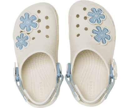 Kleinkind Classic Denim Blume verstellbar Backstrap Clog