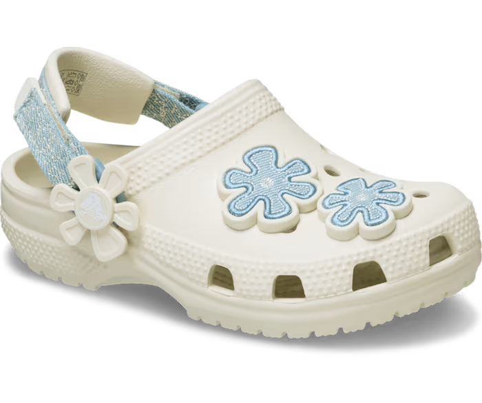 Kleinkind Classic Denim Blume verstellbar Backstrap Clog