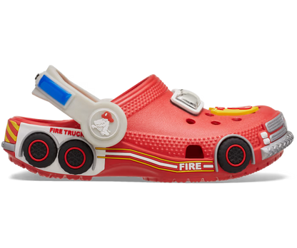 Kleinkind Classic IAM Fire Truck Lights Backstrap Clog