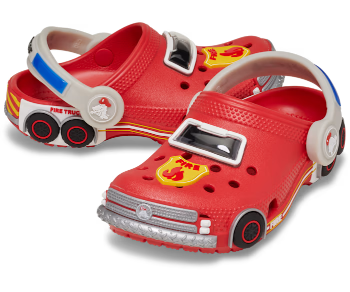 Kleinkind Classic IAM Fire Truck Lights Backstrap Clog