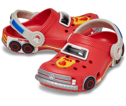 Kleinkind Classic IAM Fire Truck Lights Backstrap Clog