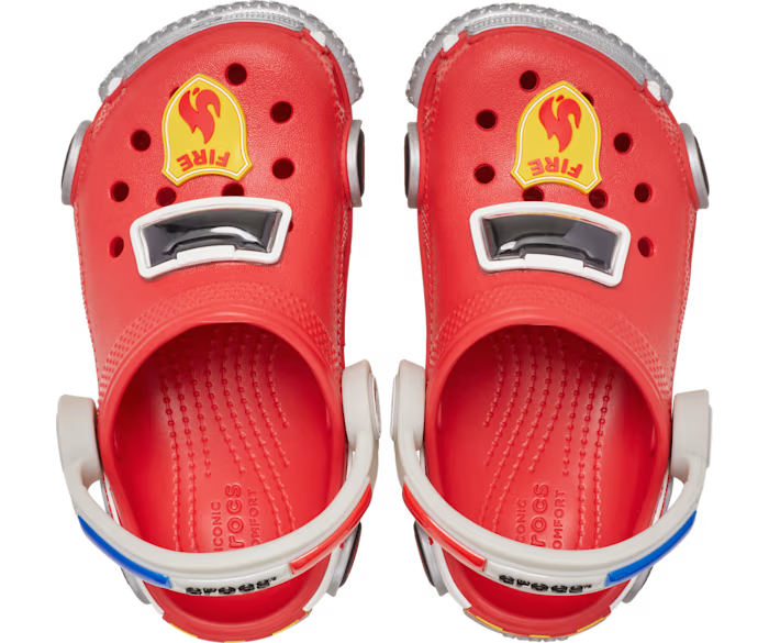 Kleinkind Classic IAM Fire Truck Lights Backstrap Clog