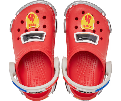 Kleinkind Classic IAM Fire Truck Lights Backstrap Clog