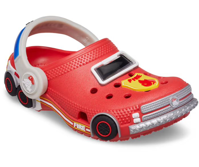 Kleinkind Classic IAM Fire Truck Lights Backstrap Clog