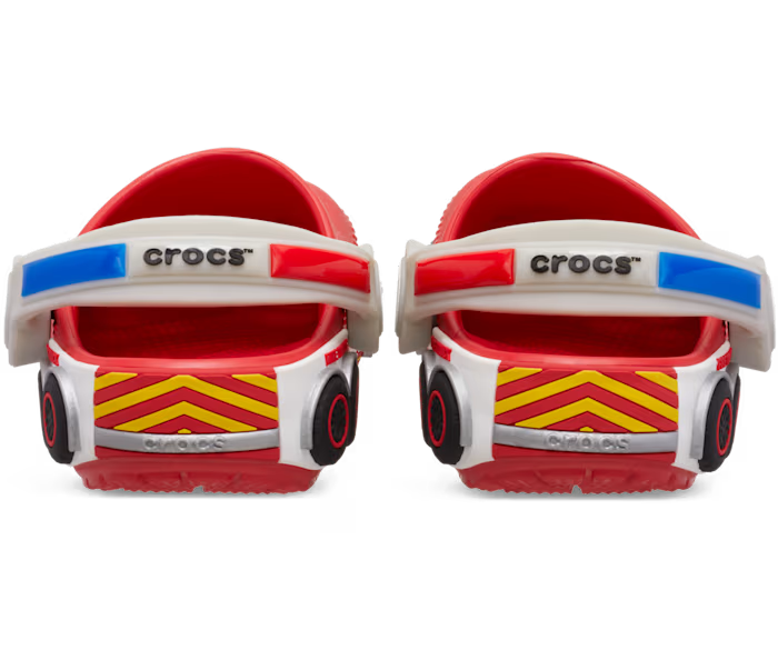 Kleinkind Classic IAM Fire Truck Lights Backstrap Clog
