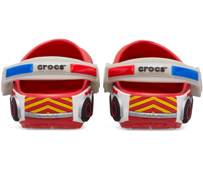 Kleinkind Classic IAM Fire Truck Lights Backstrap Clog
