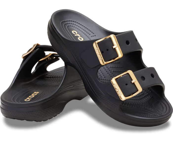 Damen Metallic Schnalle Saturday Sandale