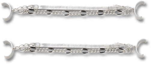 Double Silber Sandale Kette 2er-Pack