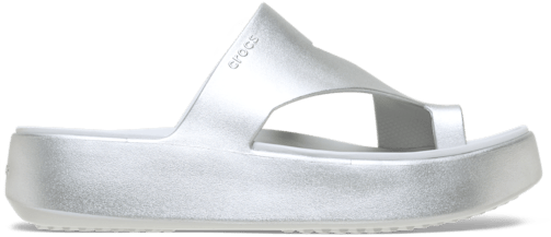 Getaway Platform Toe Loop Metallic Sandale