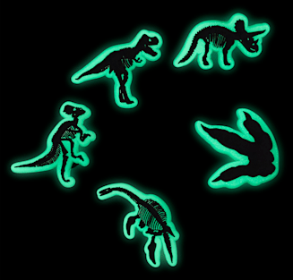 Glow In The Dark Dino 5er-Pack