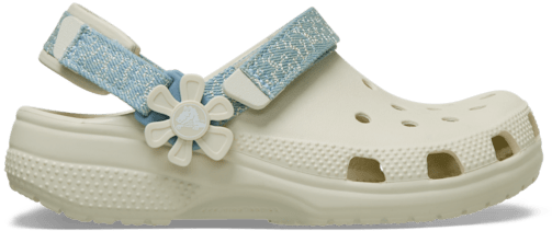 Kinder’ Classic Denim Blume verstellbar Backstrap Clog