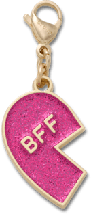 Rosa Glitzer BFF Anhänger Left