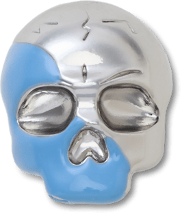 Silber and Blau Enamel Skull