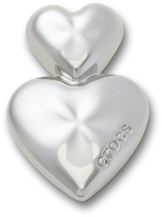 Neu Silber Double Herz