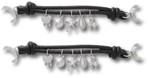 Silber Icons Sandale Kette 2er-Pack