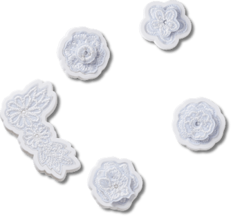 Weiß Elegant Floral 5er-Pack